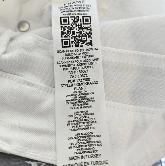 Frame Mini Skirt Womens Sz 1 White Raw Hem Casual Comfort Stretch Straight - Picture 9 of 10